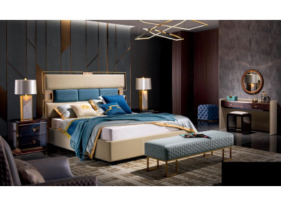 Bett Nachttisch Schminktisch 6 tlg.Schlafzimmer Design Modern Luxus