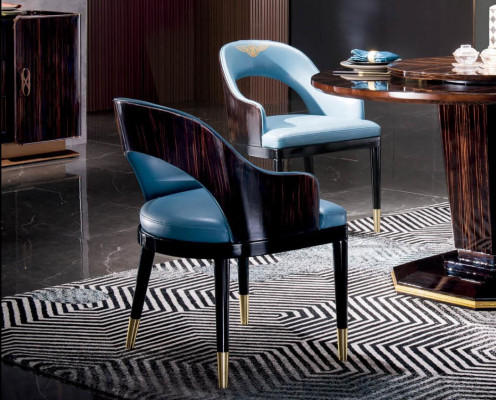 Design Möbel Esszimmer Garnitur Runder Esstisch + 4 Stühle Tisch Set