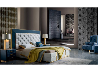 Lederbett Bett Betten Polster Design 180x200cm Doppelbett Moderne