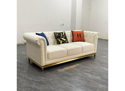 Chesterfield Textil Couch Sofa 3 Sitzer Sitz Couchen Sofas Polster Neu