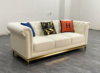 Chesterfield Textil Couch Sofa 3 Sitzer Sitz Couchen Sofas Polster Neu