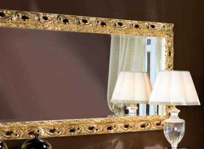 Italienische Klassischer Designer Spiegel Möbel Wandspiegel Holz Gold Möbel Neu