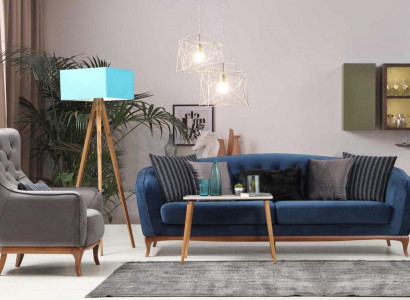 Sofagarnitur Sofa Garnitur Sofas 4+1 Sitzer Stoff Chesterfield Polster Samt Set