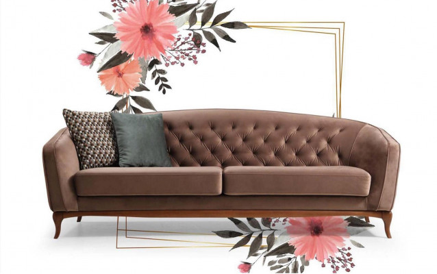 Luxus Sofa Design Dreisitzer Moderne Couch Blau Couchen Möbel Polster Loft Neu