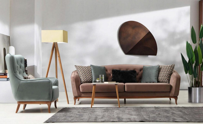Luxus Sofa Design Dreisitzer Moderne Couch Blau Couchen Möbel Polster Loft Neu
