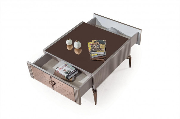Eleganter Couchtisch 2x Schubladen Wohnzimmer Tisch Luxus Holz Möbel