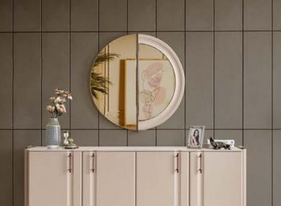 Esszimmer Luxuriöses Sideboard Stilvoller Glas Spiegel 2tlg Garnitur