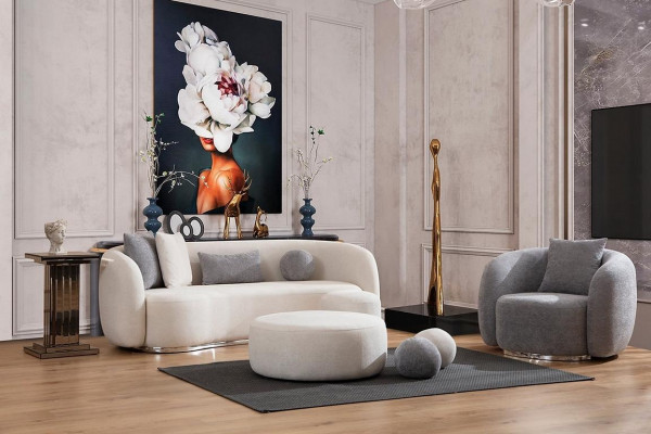 Modern Set Sofagarnitur 3 1 Sitzer Wohnzimmer Komplett Sofas Set Hocker
