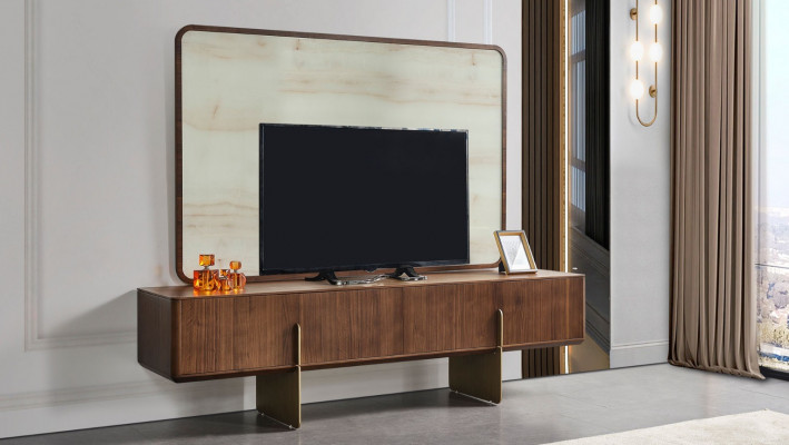 Wohnzimmer Set Luxuriös 2x Bücherschränke und TV Lowboard TV Rahmen 4tlg