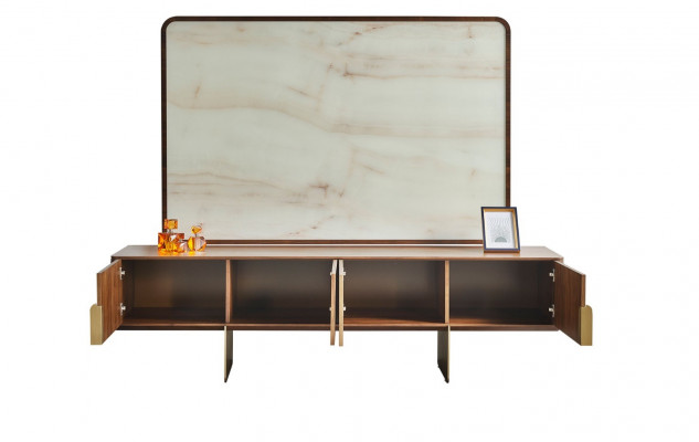 Wohnzimmer Set Luxuriös 2x Bücherschränke und TV Lowboard TV Rahmen 4tlg