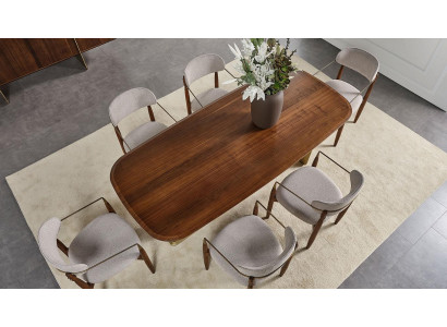 Modern Esszimmer Set Besteht aus Esstisch und 6x Stühle Braun 7tlg.