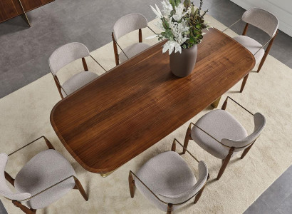 Modern Esszimmer Set Besteht aus Esstisch und 6x Stühle Braun 7tlg.