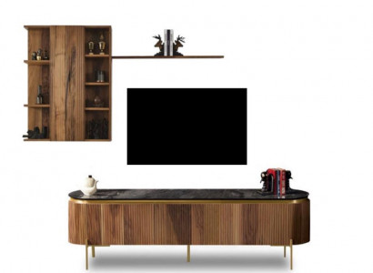 Wohnzimmer Set Besteht aus TV-Lowboard+Wandschrank mit Regal 2tlg. neu