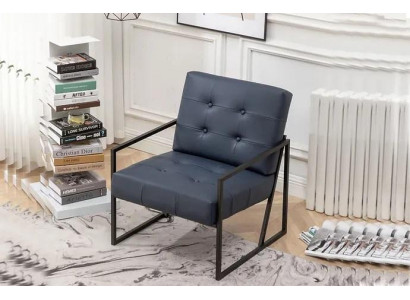  Sessel 1-Sitzer schwarz Textil Metallbeine Wohnzimmer Luxus Esszimmer