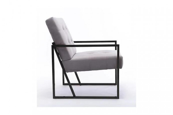  Wohnzimmer Sessel Lila Farbe Metallbeine Textil 1-sitzer Chesterfield