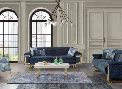 Moderne Edelstahl Sofagarnitur Couchtisch Sessel Polster Möbel 4tlg Set