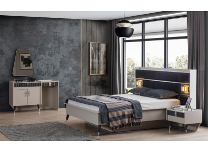  Schlafzimmer Garnitur Luxus Bett Designer Schminktisch Konsole 5tlg Set