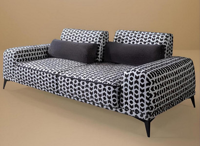 Stilvoller 3-Sitzer Mustersofa Polster Couchen Wohnzimmer Holzgestell