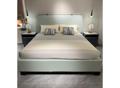 Luxus Schlafzimmer Set Modern Doppelbett mti 2x Nachttische Design 3tlg.Komplett