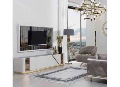 Moderne Wohnzimmer Möbel Designer TV-Ständer Luxuriöser TV-Rahmen 2tlg
