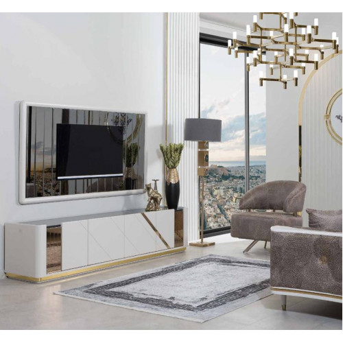 Moderne Wohnzimmer Möbel Designer TV-Ständer Luxuriöser TV-Rahmen 2tlg