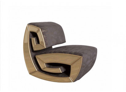 Braun-Goldener Einsitzier Designer Sessel Relax Wohnzimmer Sitzer Neu