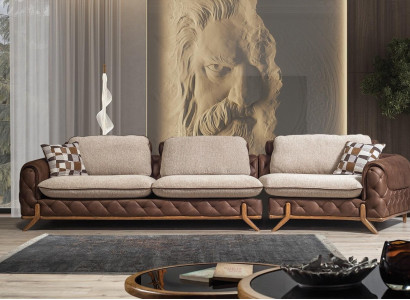 Stilvoller 4-Sitzer Luxus Sofas Wohnzimmer Couchen Exklusives Ledersofa