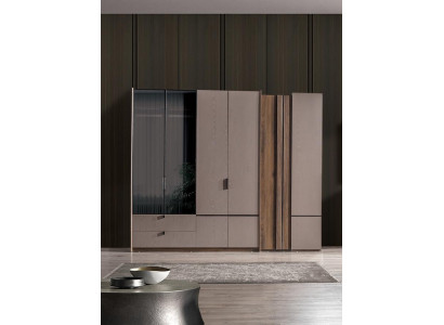 Beiger Kleiderschrank Designer Schlafzimmer Möbel Moderne Einrichtung