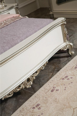Bett Möbel Silber Rosa Schlafzimmer Möbel Design Betten Luxus Barock Holz