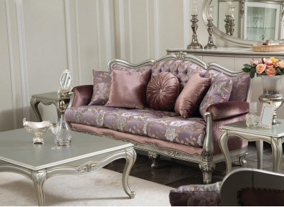 Sofa 3 Sitzer Lila Wohnzimmer Klassische Design Möbel Sofas Luxus Neu