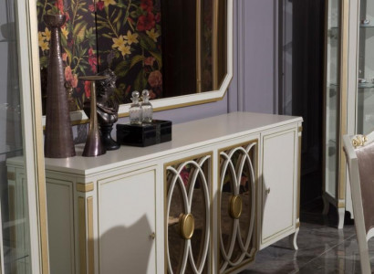 Sideboard Luxus Holz Anrichte Schränke Wohnzimmer Glasschrank Neu