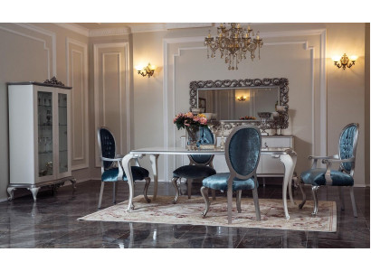 Design Esszimmer Set 8tlg Stuhl Kommode Vitrine Spiegel EssTische Holz