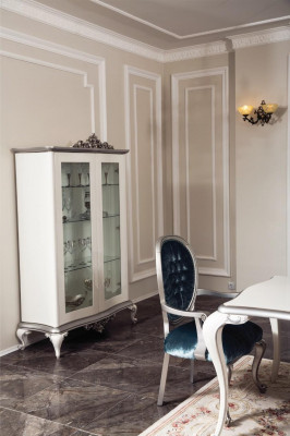 Design Esszimmer Set 8tlg Stuhl Kommode Vitrine Spiegel EssTische Holz