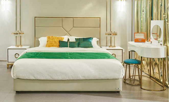 Zimmer Luxus Betten + 2 Nachttische Konsole 3 tlg. Bett Schlaf Set Garnitur