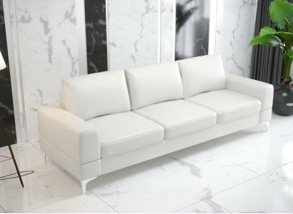 Wohnzimmer Design Textil 3 Sitzer Weiß Elegant Modern Sofa Couch Polsterung Neu