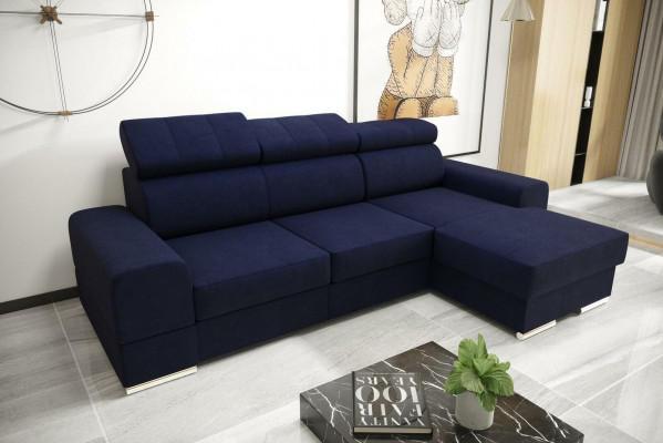 Wohnlandschaft Bettfunktion Stoff Ecksofa L-Form Sofa Couch Design Textil Sofas