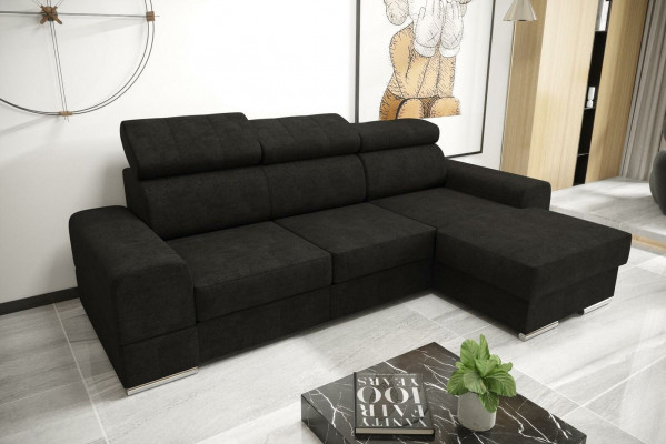 Wohnlandschaft Bettfunktion Stoff Ecksofa L-Form Sofa Couch Design Textil Sofas