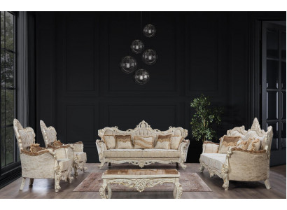 Sofagarnitur Couch Set Barock Rokoko Stil 4tlg. mit Couchtisch Möbel