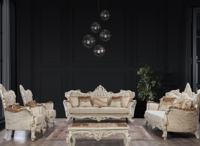 Sofagarnitur Couch Set Barock Rokoko Stil 4tlg. mit Couchtisch Möbel