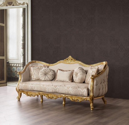 Sofagarnitur Couch Set Möbel Garnitur Samt Holz 5tlg. Chesterfield Neu