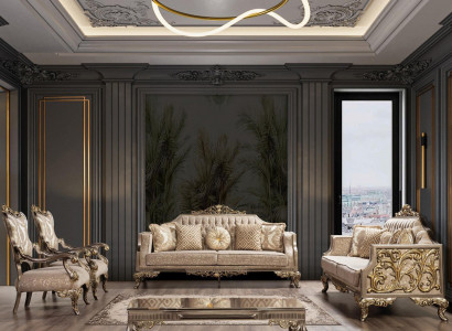 Chesterfield Sofagarnitur mit Couchtisch Sofa Set Polster Möbel 5tlg.