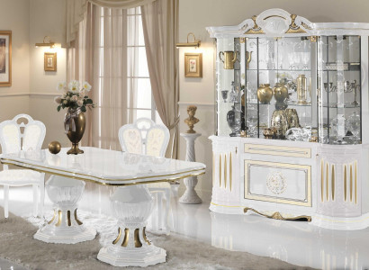 Esszimmer Komplett Garnitur Tisch Anrichte Set Vitrine Holz Barock Vitrinen 2tlg