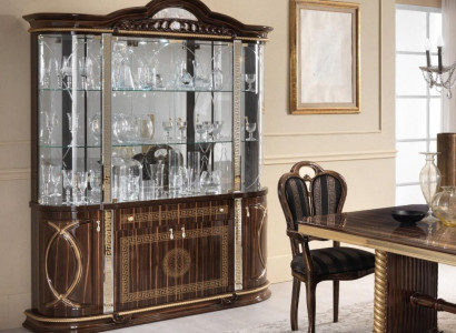 Italienische Möbel Vitrine xxl Schrank Vitrinen Schau Schränke Design Wohnzimmer