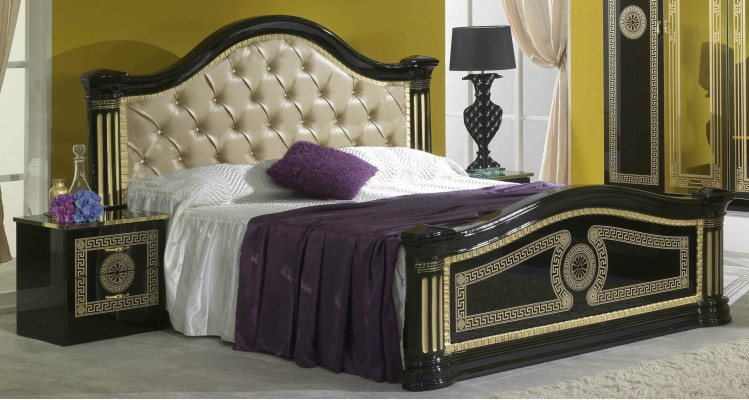 Schlafzimmer 3 tlg. Set Bett 2x Nachttisch Konsole Betten Chesterfield Polster