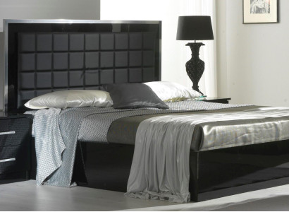 Schlafzimmer Möbel 3tlg. Set Hotel Bett + 2 Nachttische Hochglanz Betten Italien