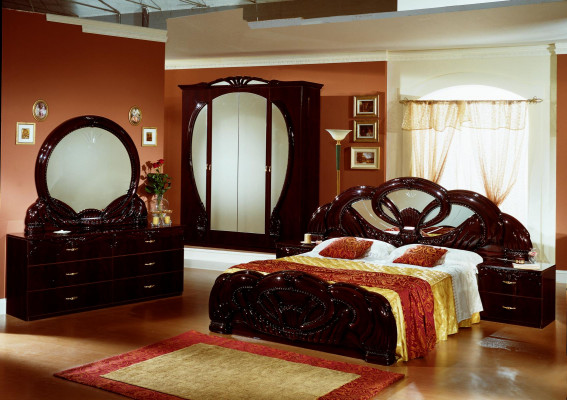 Exclusiv Bett Design Polster Betten Doppel Betten Holz Italienische Möbel Neu