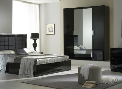 Design Schlafzimmer 6 tlg. Schlafzimmer Komplett Set Bett Nachttisch Kommode Neu