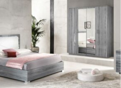 Schlafzimmer Set Bett 2xNachttisch Kommode Spiegel Kleiderschrank 6tlg. Möbel