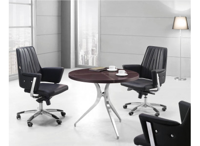 Büro Eintrichtung 4 tlg. Set Runder Tisch Wartezimmer Sessel 3x Lehnstuhl