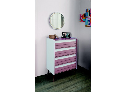 Kommode mit Spiegel Holz Kommoden Möbel Schrank Kinderzimmer Rosa Neu